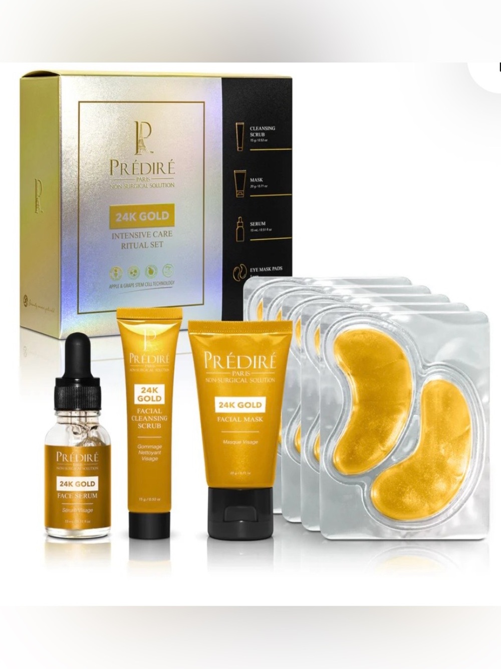 PRÉDIRÉ PARIS 24K Gold Intensive Care Ritual Set Travel Size NIB